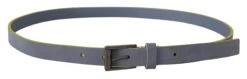 Style Tribute Dolce & Gabbana Women's Blue Suede Leather Logo Engraved Buckle Belt -Best Jewelry Store 154094598