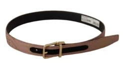 Style Tribute Dolce & Gabbana Women's Rose Gold Leather Logo Engraved Metal Buckle Belt -Best Jewelry Store 154097056
