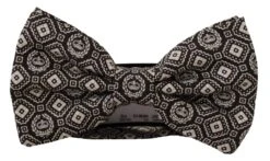 Style Tribute Dolce & Gabbana Men's Black Fantasy Pattern Adjustable Neck Papillon Bow Tie