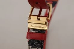 Style Tribute Dolce & Gabbana Women's Multicolor Majolica Patchwork Gold Metal Buckle Belt -Best Jewelry Store 154100864