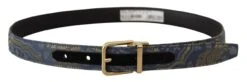 Style Tribute Dolce & Gabbana Women's Navy Blue Jacquard Gold Tone Logo Metal Buckle Belt 11 Style Tribute Dolce & Gabbana Women's Navy Blue Jacquard Gold Tone Logo Metal Buckle Belt -Best Jewelry Store 154111089