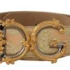 Style Tribute Dolce & Gabbana Women's Gold Wide Waist Jacquard Baroque DG Logo Buckle Belt -Best Jewelry Store 154111502