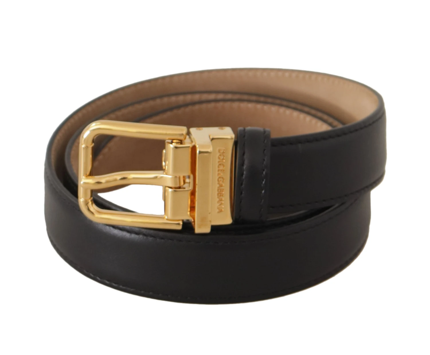 Style Tribute Dolce & Gabbana Women's Black Calf Leather Gold Metal Logo Waist Buckle Belt 4 Style Tribute Dolce & Gabbana Women's Black Calf Leather Gold Metal Logo Waist Buckle Belt - Image 2