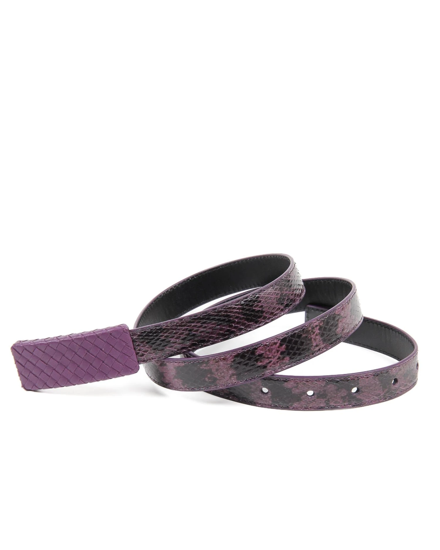 Style Tribute BOTTEGA VENETA Women's Leather Purple Belt In Purple 3 Style Tribute BOTTEGA VENETA Women's Leather Purple Belt In Purple