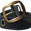 Style Tribute Dolce & Gabbana Men's Black Leather Gold Metal Buckle Belt