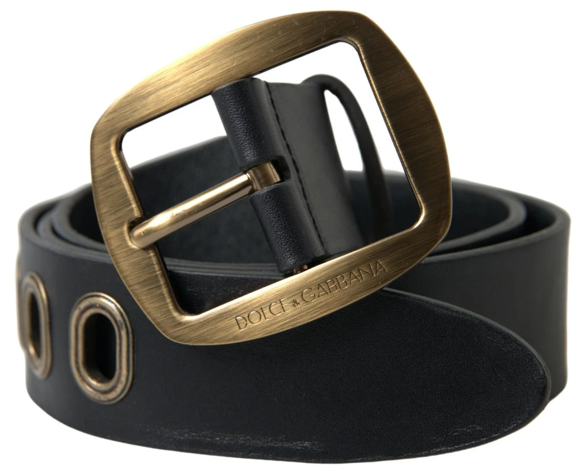 Style Tribute Dolce & Gabbana Men's Black Leather Gold Metal Buckle Belt 3 Style Tribute Dolce & Gabbana Men's Black Leather Gold Metal Buckle Belt