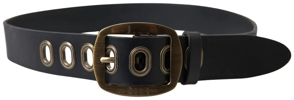 Style Tribute Dolce & Gabbana Men's Black Leather Gold Metal Buckle Belt 6 Style Tribute Dolce & Gabbana Men's Black Leather Gold Metal Buckle Belt - Image 4