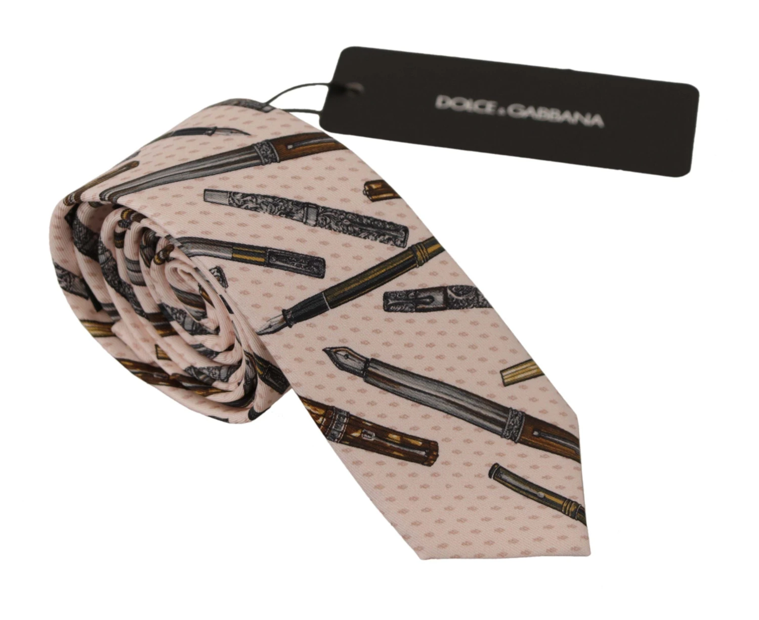 Style Tribute Dolce & Gabbana Men's Pink Pen Dots Print 100% Silk Adjustable Neck Accessory Tie 3 Style Tribute Dolce & Gabbana Men's Pink Pen Dots Print 100% Silk Adjustable Neck Accessory Tie
