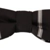 Style Tribute Dolce & Gabbana Men's Black Grey Lining 100% Silk Neck Papillon Tie