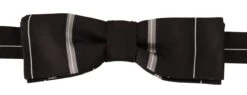Style Tribute Dolce & Gabbana Men's Black Grey Lining 100% Silk Neck Papillon Tie