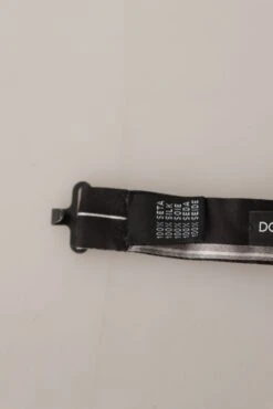 Style Tribute Dolce & Gabbana Men's Black Grey Lining 100% Silk Neck Papillon Tie -Best Jewelry Store 154395244