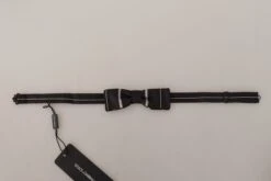 Style Tribute Dolce & Gabbana Men's Black Grey Lining 100% Silk Neck Papillon Tie -Best Jewelry Store 154395245