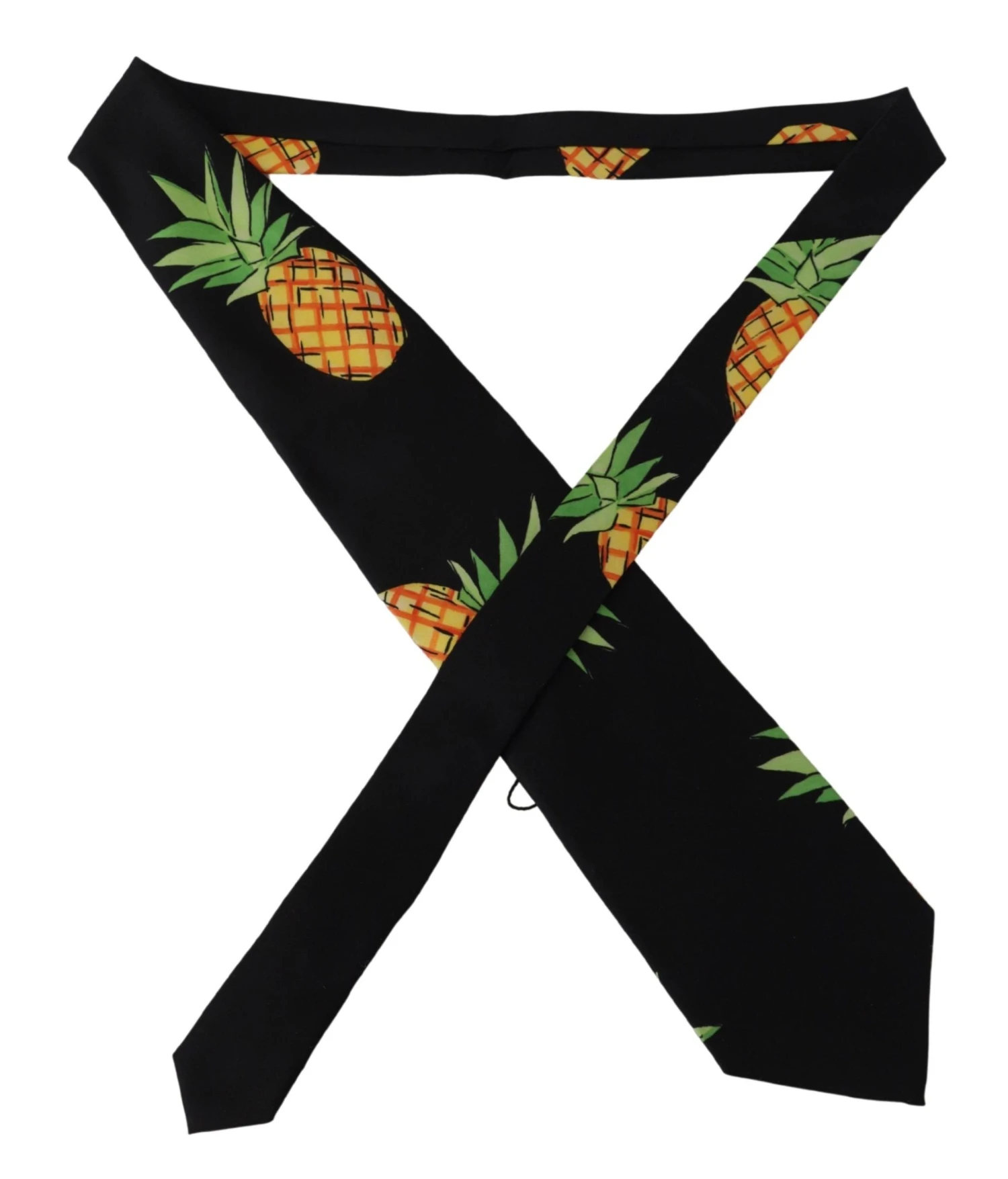 Style Tribute Dolce & Gabbana Men's Black Pineapple Print Necktie Accessory Tie 4 Style Tribute Dolce & Gabbana Men's Black Pineapple Print Necktie Accessory Tie - Image 2
