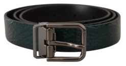 Style Tribute Dolce & Gabbana Men's Belt Green Vernice Foglia Leather Casual Dress