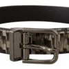 Style Tribute Dolce & Gabbana Men's Brown Herringbone Leather Gray Belt -Best Jewelry Store 154402988