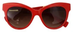 Style Tribute Dolce & Gabbana Women's Red Cat Eye Lens Floral Arm Shades DG4215 Sunglasses -Best Jewelry Store 154410288