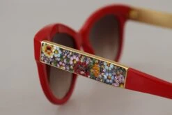 Style Tribute Dolce & Gabbana Women's Red Cat Eye Lens Floral Arm Shades DG4215 Sunglasses -Best Jewelry Store 154410289