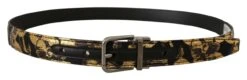Style Tribute Dolce & Gabbana Men's Multicolor Jacquard Leather Logo Metal Buckle Belt -Best Jewelry Store 154411171