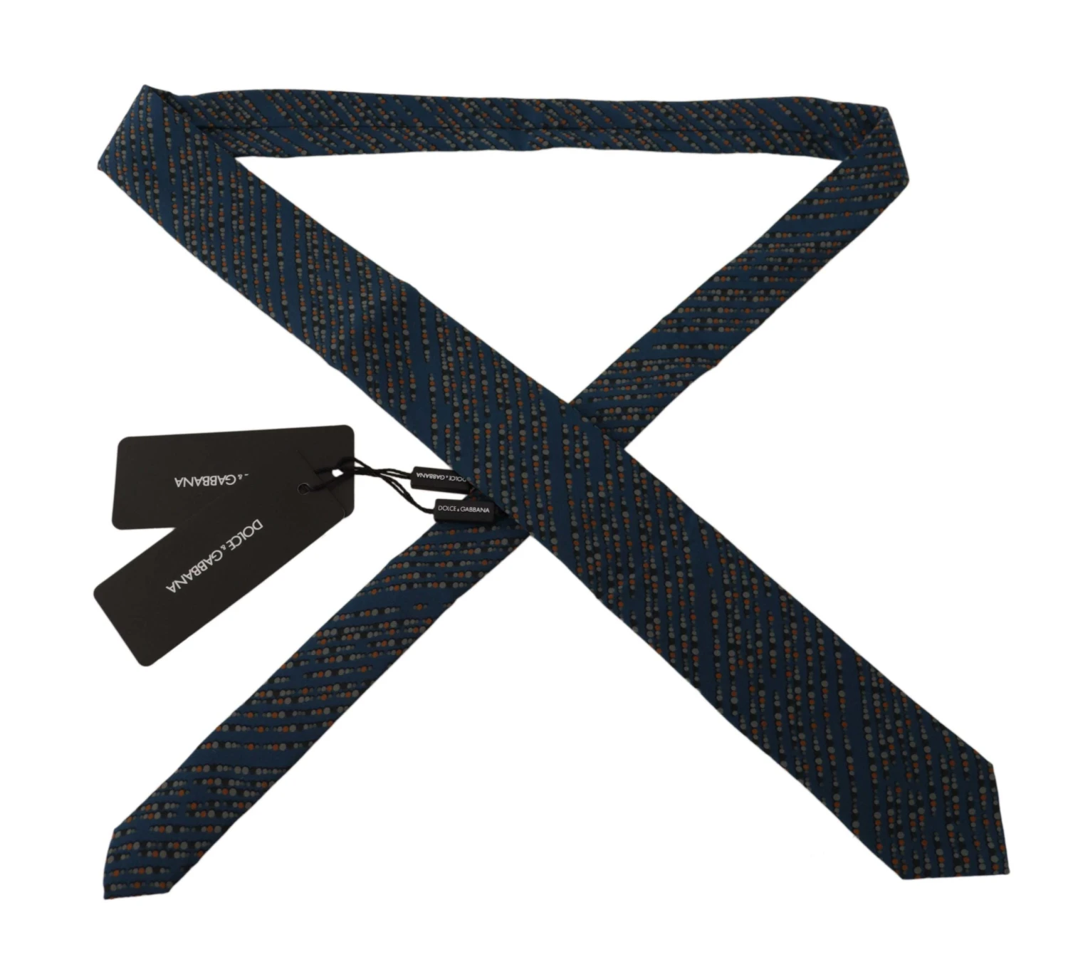 Style Tribute Dolce & Gabbana Men's Blue Circle Fantasy Print Silk Adjustable Accessory Tie 4 Style Tribute Dolce & Gabbana Men's Blue Circle Fantasy Print Silk Adjustable Accessory Tie - Image 2