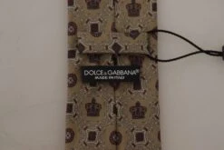 Style Tribute Dolce & Gabbana Men's Beige Fantasy Print Silk Adjustable Necktie Accessory Tie -Best Jewelry Store 154413275
