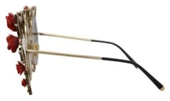 Style Tribute Dolce & Gabbana Women's Gold Metal Frame Roses Embellished DG2207B Sunglasses -Best Jewelry Store 154414998