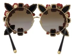 Style Tribute Dolce & Gabbana Women's Gold Metal Frame Roses Embellished DG2207B Sunglasses -Best Jewelry Store 154414999