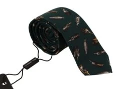 Style Tribute Dolce & Gabbana Men's Black Bottle Fantasy Print Silk Adjustable Accessory Tie