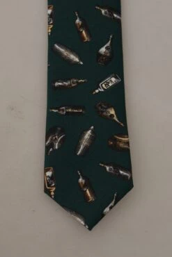 Style Tribute Dolce & Gabbana Men's Black Bottle Fantasy Print Silk Adjustable Accessory Tie -Best Jewelry Store 154420246