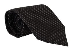 Style Tribute Dolce & Gabbana Men's White Black Polka Dots Necktie Accessory 100% Silk Tie