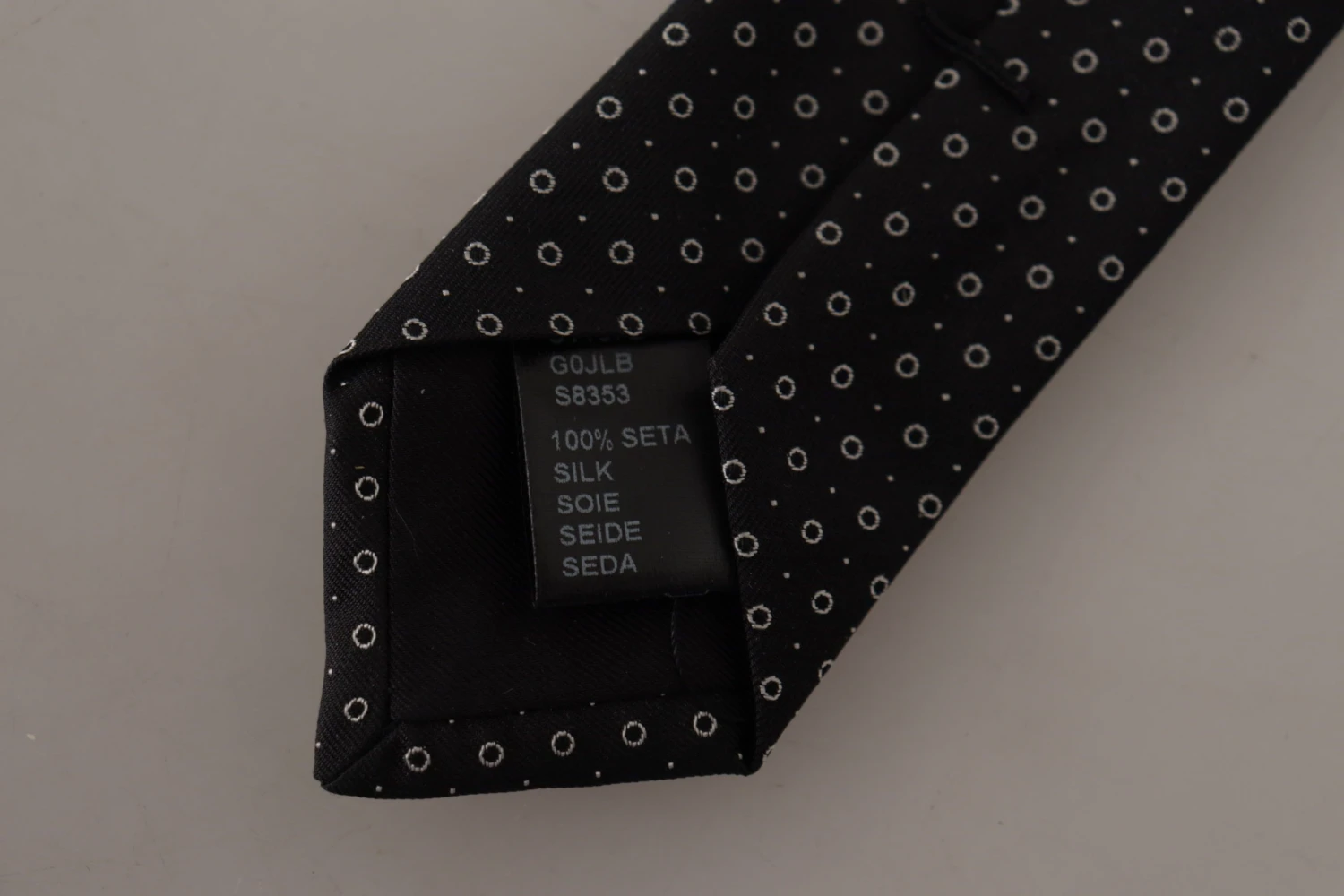 Style Tribute Dolce & Gabbana Men's White Black Polka Dots Necktie Accessory 100% Silk Tie 7 Style Tribute Dolce & Gabbana Men's White Black Polka Dots Necktie Accessory 100% Silk Tie - Image 5