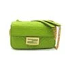 Style Tribute FENDI Women's Embossed Leather Chain Baguette Midi Bag In Green -Best Jewelry Store 154795048