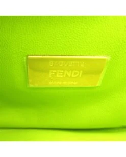 Style Tribute FENDI Women's Embossed Leather Chain Baguette Midi Bag In Green 16 Style Tribute FENDI Women's Embossed Leather Chain Baguette Midi Bag In Green -Best Jewelry Store 154795055