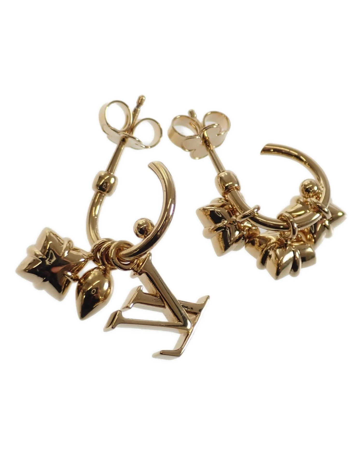 Style Tribute LOUIS VUITTON Women's Gold Hoop Earrings - 2.3 Inches In Gold 6 Style Tribute LOUIS VUITTON Women's Gold Hoop Earrings - 2.3 Inches In Gold - Image 4