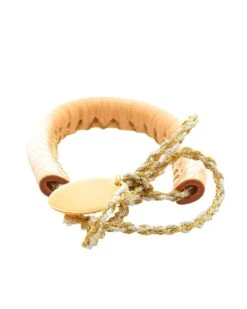 Style Tribute FENDI Women's Pink Leather Wrap Bracelet Jewelry In Pink -Best Jewelry Store 155106646