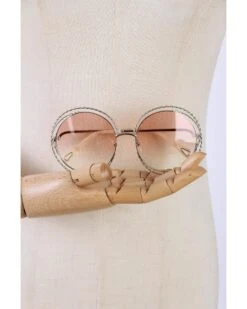 Style Tribute Chloe Women's Twist Round Sunglasses In Silver Finish In Silver -Best Jewelry Store 155438568