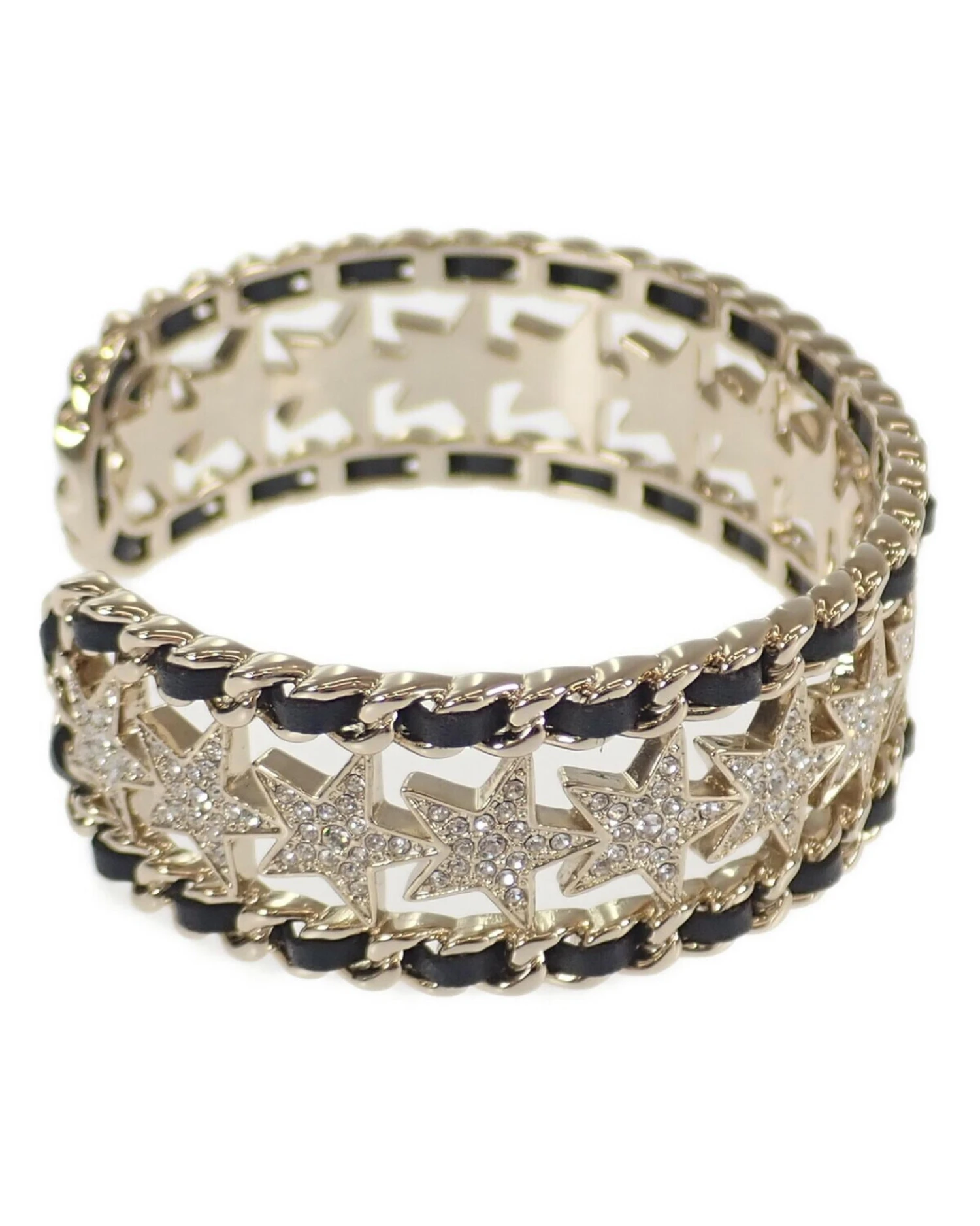 Style Tribute CHANEL Women's Rhinestone Star Gold Bangle Jewelry In Gold 4 Style Tribute CHANEL Women's Rhinestone Star Gold Bangle Jewelry In Gold - Image 2