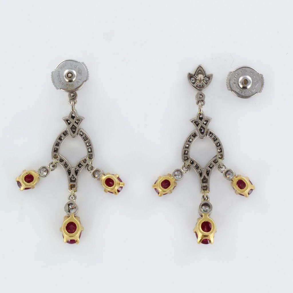 Sarl Baume Ruby Diamond 18 Karat White Gold Drop Earrings 17 Sarl Baume Ruby Diamond 18 Karat White Gold Drop Earrings - Image 15