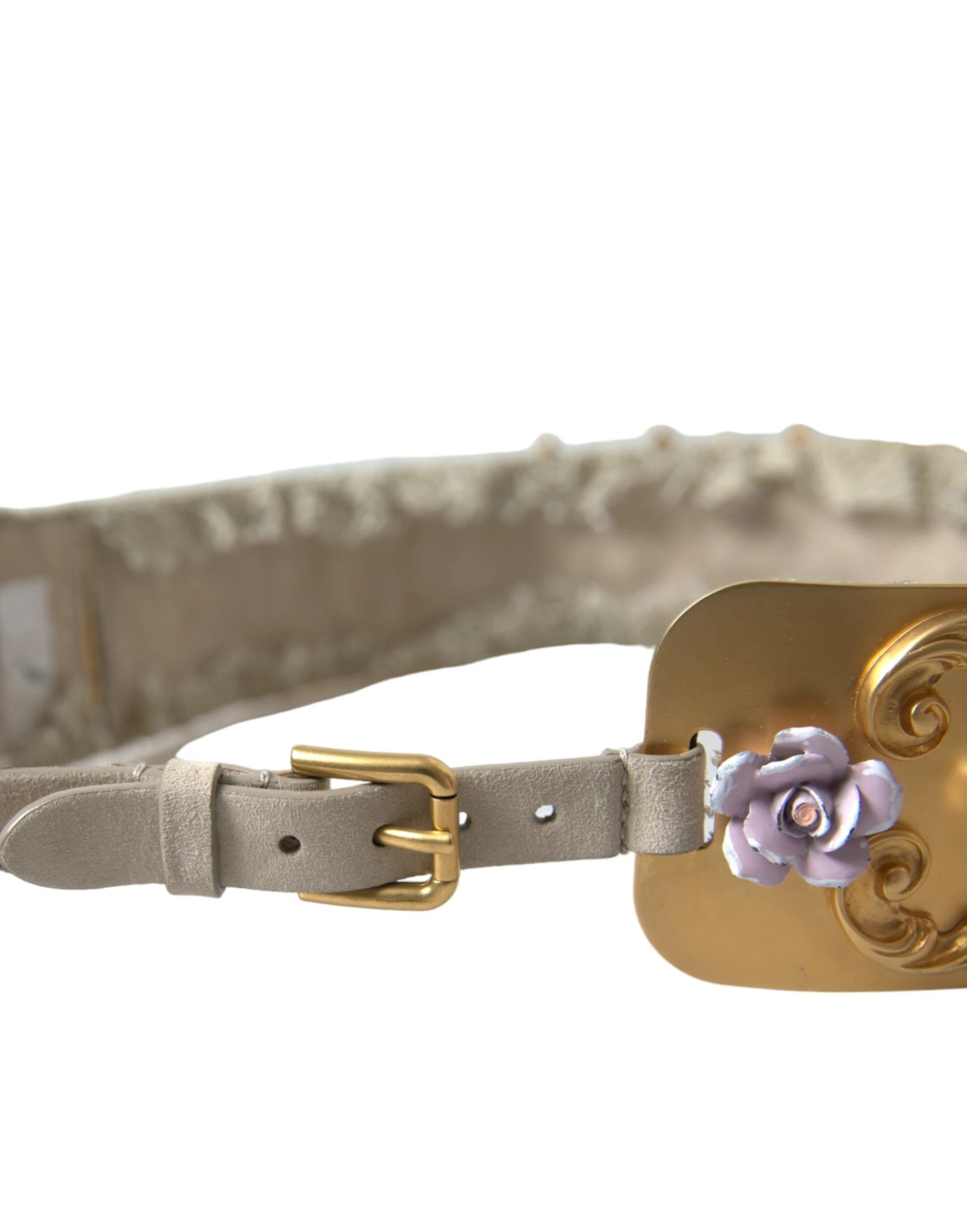 Style Tribute Dolce & Gabbana Women's Gold Brass Faux Pearl Floral Embellished Belt 6 Style Tribute Dolce & Gabbana Women's Gold Brass Faux Pearl Floral Embellished Belt - Image 4