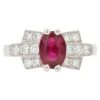 Sarl Baume French Modern Art Deco Style Ruby Diamonds Platinum Ring -Best Jewelry Store 16158562 datamatics