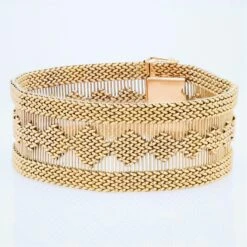 Sarl Baume 1960s Retro 18 Karat Yellow Gold Woven Bracelet -Best Jewelry Store 16 23202 master