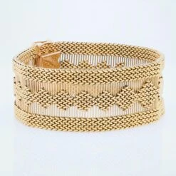 Sarl Baume 1960s Retro 18 Karat Yellow Gold Woven Bracelet -Best Jewelry Store 16 23204 master