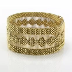 Sarl Baume 1960s Retro 18 Karat Yellow Gold Woven Bracelet -Best Jewelry Store 16 232 01 master
