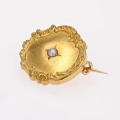 Sarl Baume French 20th Century Fine Pearl 18 Karat Yellow Gold Collar Brooch -Best Jewelry Store 18 05702 master