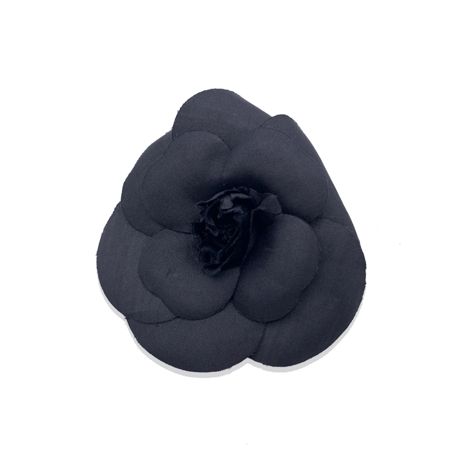 Opherty Ciocci CHANEL Vintage Black Silk Camelia Pin Camellia Flower Brooch 3 Opherty Ciocci CHANEL Vintage Black Silk Camelia Pin Camellia Flower Brooch