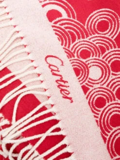 Rewind Vintage CARTIER Red Circular Pattern Stole