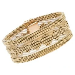 Sarl Baume 1960s Retro 18 Karat Yellow Gold Woven Bracelet