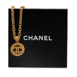 Upteam CHANEL CC Round Pendant Necklace Costume Necklace -Best Jewelry Store 199M1LZPSMB4SBSR 5