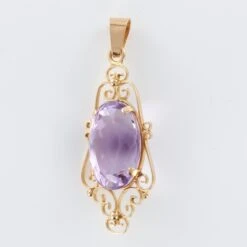Sarl Baume French 19th Century 16.5 Carat Amethyst 18 Karat Rose Gold Pendant -Best Jewelry Store 19 277 13 master