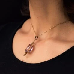 Sarl Baume French 19th Century 16.5 Carat Amethyst 18 Karat Rose Gold Pendant -Best Jewelry Store 19 277 3 master
