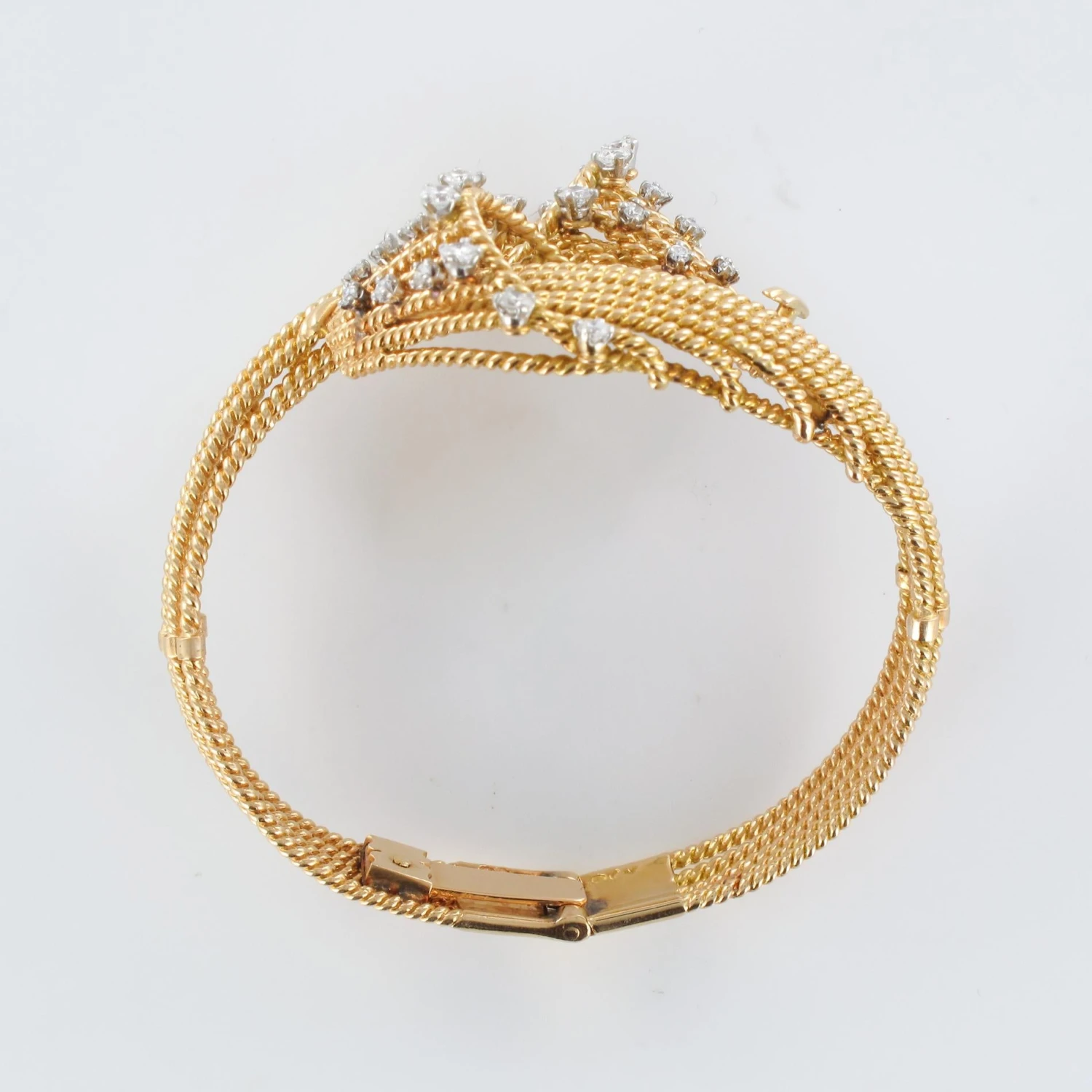 Sarl Baume French 1950s Diamonds Platinum 18 Karat Yellow Gold Thread Bracelet 17 Sarl Baume French 1950s Diamonds Platinum 18 Karat Yellow Gold Thread Bracelet - Image 15